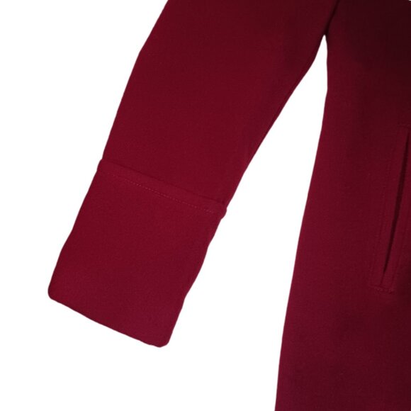 Covington Womens Small Pea Coat Red Button Front Closure Collared - Picture 9 of 11